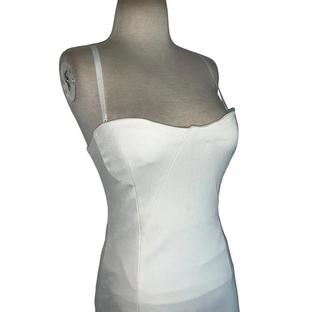 SIMKHAI Caspian Bustier Midi Dress in White New Womens Bodycon Corset - Picture 6 of 15